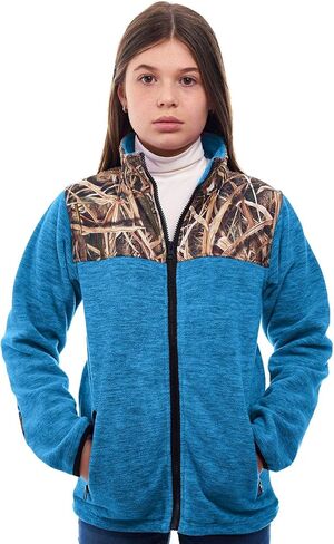 TrailCrest Children's Fleece Jacket Full Zip Mossy Oak Camo Patterns C-Max in Saudi Arabia