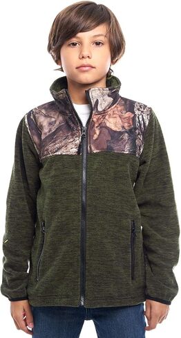 TrailCrest Children's Fleece Jacket Full Zip Mossy Oak Camo Patterns C-Max in Saudi Arabia
