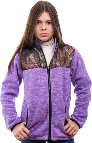 TrailCrest Children's Fleece Jacket Full Zip Mossy Oak Camo Patterns C-Max in Saudi Arabia