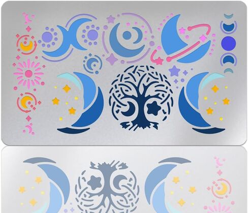 UniCraftale حوالي 1pcs stency metalcy stencil stencil etencils البرية للطلاء لطلاء زهرة الستنسل من الفولاذ المقاوم للصدأ قالب لحرق الخشب لحرق الجدار ديكور الورق in Saudi Arabia