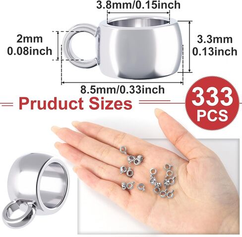 100pcs Links Bail Beads for Jewelry Making, Hypoallergenic Alloy Tube Spacer Beads, 4mm Tube Charm Connectors for Bracelets Earrings Necklaces Keychain DIY Crafts- Gold & Silver in Kuwait