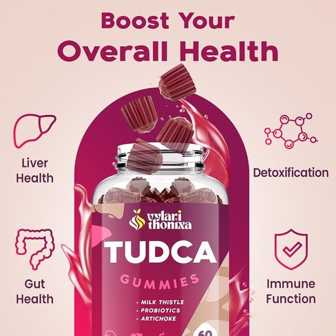 Premium TUDCA Gummy Supplement - 2000mg High-Potency Liver Support, Liver Cleanse Detox & Repair with Milk Thistle, Artichoke Extract, Probiotics, Bile Salts - Vegan, 30 Servings in Kuwait