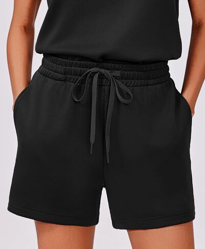 PINSPARK Two Piece Sets for Women Summer Sleeveless Lounge Set Crewneck Tops Sweatsuit Drawstring Shorts Tracksuit Outfits in Saudi Arabia