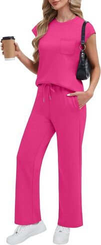 RUBZOOF Lounge Sets for Women 2 Piece Track Suits Outfits 2025 Travel Summer Casual Outfit Sets Matching Pants Set Clothing in Saudi Arabia
