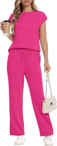 RUBZOOF Lounge Sets for Women 2 Piece Track Suits Outfits 2025 Travel Summer Casual Outfit Sets Matching Pants Set Clothing in Saudi Arabia