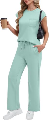 RUBZOOF Lounge Sets for Women 2 Piece Track Suits Outfits 2025 Travel Summer Casual Outfit Sets Matching Pants Set Clothing in Saudi Arabia