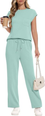 RUBZOOF Lounge Sets for Women 2 Piece Track Suits Outfits 2025 Travel Summer Casual Outfit Sets Matching Pants Set Clothing in Saudi Arabia