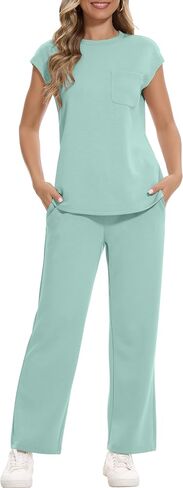 RUBZOOF Lounge Sets for Women 2 Piece Track Suits Outfits 2025 Travel Summer Casual Outfit Sets Matching Pants Set Clothing in Saudi Arabia