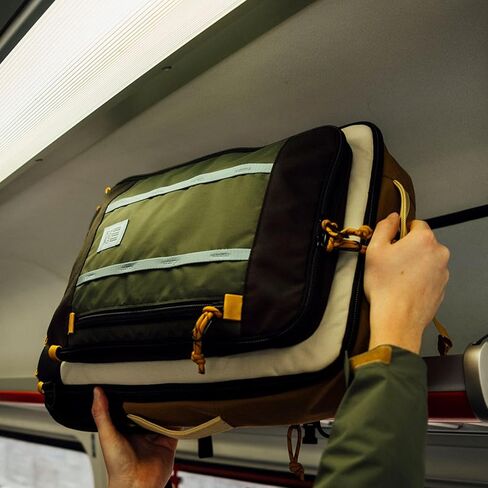 Topo Designs Global Travel Bag 30-40 Liter - Carry-on Compliant Versatile Pack, 3 Carry Options, External Laptop Sleeve (Eco-Friendly, 40L, Caribbean/Dark Khaki) in Kuwait