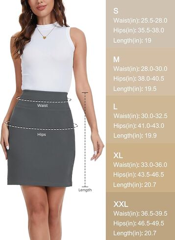 SEVEGO Women's Office Work Pencil Skirt Stretch High Waist Above Knee Length Slim Fit Mini Bodycon for Business Casual in Kuwait