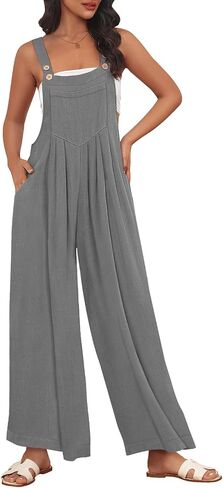 AUTOMET Womens Beach Vacation Outfits Jumpsuits Overalls Wide Leg Casual Summer Spring Outfits Rompers Trendy Jumpers in Kuwait