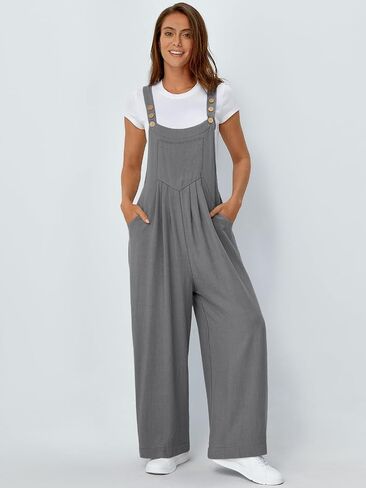 AUTOMET Womens Beach Vacation Outfits Jumpsuits Overalls Wide Leg Casual Summer Spring Outfits Rompers Trendy Jumpers in Kuwait