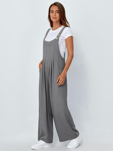 AUTOMET Womens Beach Vacation Outfits Jumpsuits Overalls Wide Leg Casual Summer Spring Outfits Rompers Trendy Jumpers in Kuwait