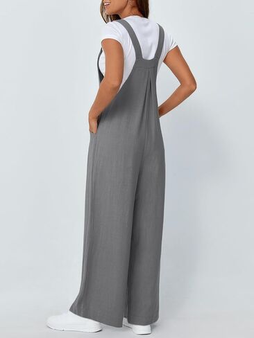 AUTOMET Womens Beach Vacation Outfits Jumpsuits Overalls Wide Leg Casual Summer Spring Outfits Rompers Trendy Jumpers in Kuwait