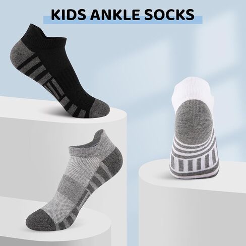 Comfoex Boys Socks Low Cut Cotton Treasable Scoks Sport for Kids 4-7 7-10 Year in Kuwait