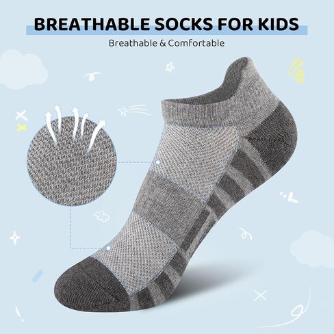 Comfoex Boys Socks Low Cut Cotton Treasable Scoks Sport for Kids 4-7 7-10 Year in Kuwait