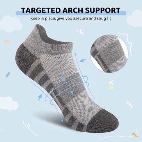 Comfoex Boys Socks Low Cut Cotton Treasable Scoks Sport for Kids 4-7 7-10 Year in Kuwait
