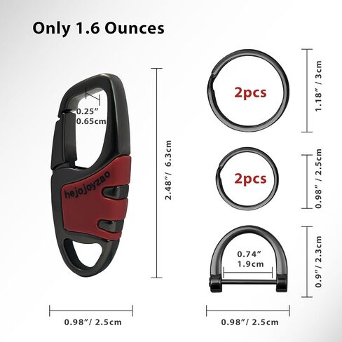 Keychain Clip Car Key Chain Hooks with 4 Heavy Duty Key Rings and 1 D Ring,Carabiner Keychain for Men and Women in Kuwait