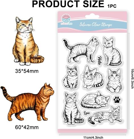 GLOBLELAND Cute Cats Silicone Clear Stamps Cat Paw Print Transparent Stamps for Birthday Valentine's Day Cards Making DIY Scrapbooking Photo Album Decoration Paper Craft in Kuwait