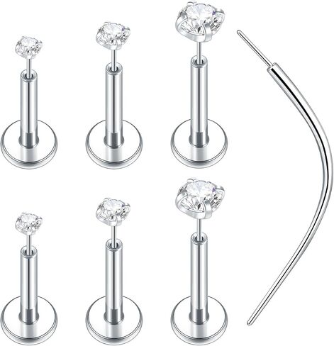 Xpircn 20G 18G 16G Threadless Push in Labret Lip Monroe Ring Nose Medusa Tragus Helix Cartilage Earrings Stud Piercing Jewelry for Women Men in Kuwait