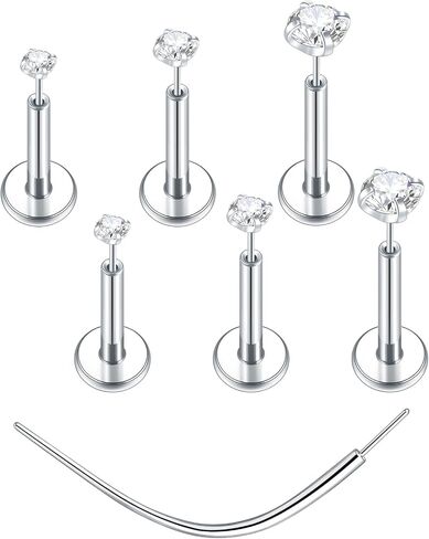 Xpircn 20G 18G 16G Threadless Push in Labret Lip Monroe Ring Nose Medusa Tragus Helix Cartilage Earrings Stud Piercing Jewelry for Women Men in Kuwait