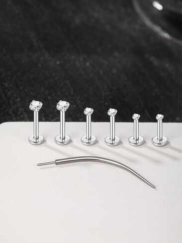 Xpircn 20G 18G 16G Threadless Push in Labret Lip Monroe Ring Nose Medusa Tragus Helix Cartilage Earrings Stud Piercing Jewelry for Women Men in Kuwait
