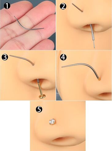 Xpircn 20G 18G 16G Threadless Push in Labret Lip Monroe Ring Nose Medusa Tragus Helix Cartilage Earrings Stud Piercing Jewelry for Women Men in Kuwait