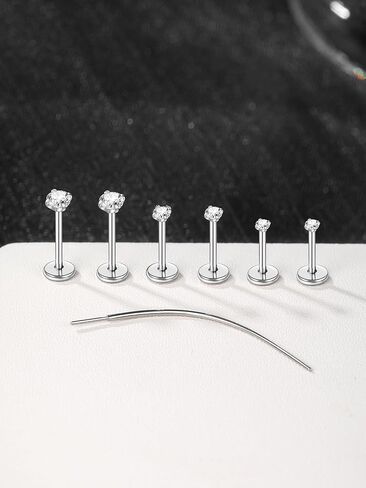 Xpircn 20G 18G 16G Threadless Push in Labret Lip Monroe Ring Nose Medusa Tragus Helix Cartilage Earrings Stud Piercing Jewelry for Women Men in Kuwait