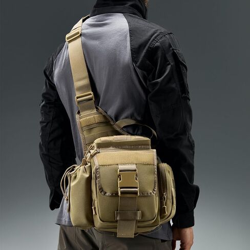 Tactical Messenger Bag Military Army Molle Shoulder Cross Body Edc Satchel Crossbody Side Pack for Men Women 10L in Kuwait