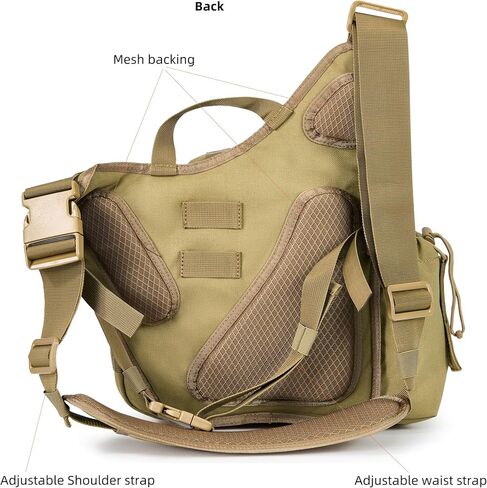 Tactical Messenger Bag Military Army Molle Shoulder Cross Body Edc Satchel Crossbody Side Pack for Men Women 10L in Kuwait