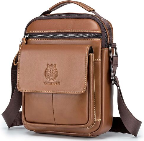 Men's Small Leather Shoulder Crossbody Messenger Bag, Man Purse Handbags for Men in Kuwait