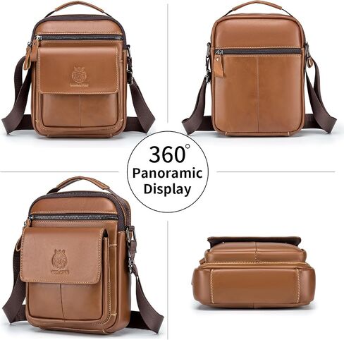 Men's Small Leather Shoulder Crossbody Messenger Bag, Man Purse Handbags for Men in Kuwait