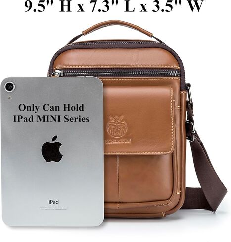 Men's Small Leather Shoulder Crossbody Messenger Bag, Man Purse Handbags for Men in Kuwait