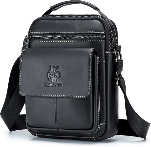 Men's Small Leather Shoulder Crossbody Messenger Bag, Man Purse Handbags for Men in Kuwait