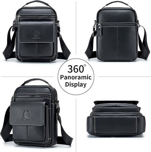 Men's Small Leather Shoulder Crossbody Messenger Bag, Man Purse Handbags for Men in Kuwait