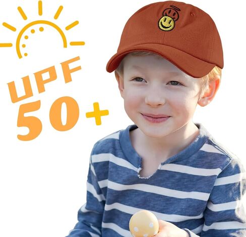 Sonmony Kids Smiley Face Cotton Baseball Cap for Girls Boy قابل للتعديل اللطيف المطرز الأصفر والملاك القبعات الصغار in Kuwait