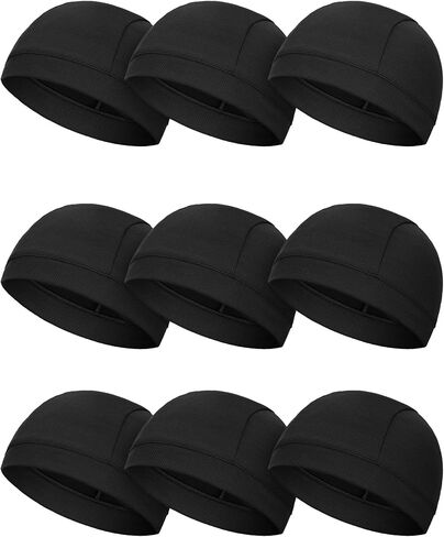 SATINIOR 9 Pcs Skull Caps Helmet Liner Cooling Sweat Wicking Beanie Cycling Running Skull Caps for Men Women in Saudi Arabia