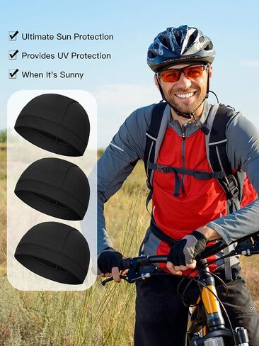 SATINIOR 9 Pcs Skull Caps Helmet Liner Cooling Sweat Wicking Beanie Cycling Running Skull Caps for Men Women in Saudi Arabia