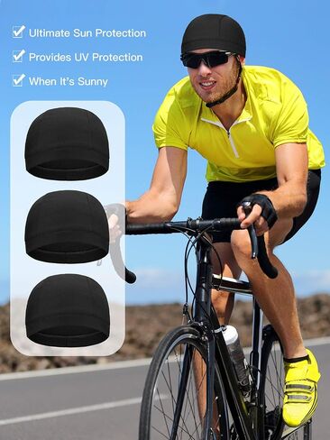 SATINIOR 9 Pcs Skull Caps Helmet Liner Cooling Sweat Wicking Beanie Cycling Running Skull Caps for Men Women in Saudi Arabia