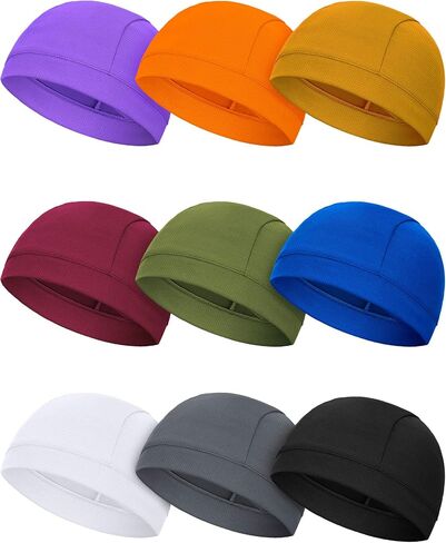 SATINIOR 9 Pcs Skull Caps Helmet Liner Cooling Sweat Wicking Beanie Cycling Running Skull Caps for Men Women in Saudi Arabia