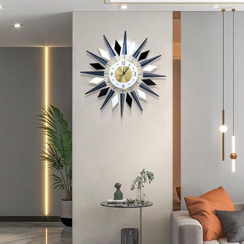 Large Metal Decorative Wall Clocks Silent Non-Ticking,3D Modern Art Clock Home Decorative Big Wall Clocks for Living Room Bedroom Dining Room Decor,Dia 23.6 inch in Saudi Arabia