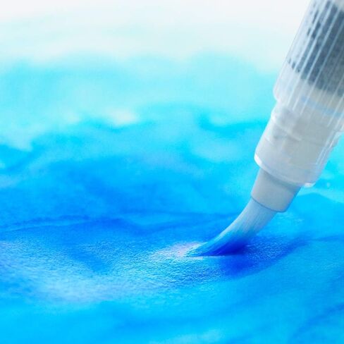 Kuretake Watercolor Brush Pen Long, 6 pcs Set, Water Brush Pen, Fude, Flat, Menso, Flexible Brush Tips Assorted, for Professional, Artists, Adult, Kids, Made in Japan in Kuwait