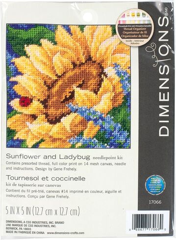 Dimensions 07231 Garden Puppy Needlepoint Kit, 5" W x 5" H in Saudi Arabia