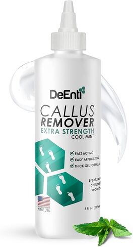 DeEnti Callus Remover for Feet, Extra Strength Foot Callus Remover Gel, 8oz Salon Grade Home Pedicure Supplies for Dry Skin, Cracked Heel, Professional Strength Foot Care, Cool Mint in Kuwait