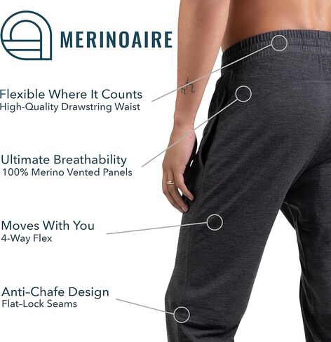 Men's Merino Joggers by Woolly | RWS Certified | Warm, Soft, Seattle Designed in Kuwait