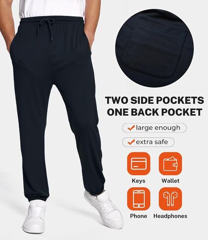 BAMBOO COOL Mens Sweatpants Lightweight Athletic Pants for Workout Jogging Running Gym Dry Loose-fit Tapered Joggers in Kuwait