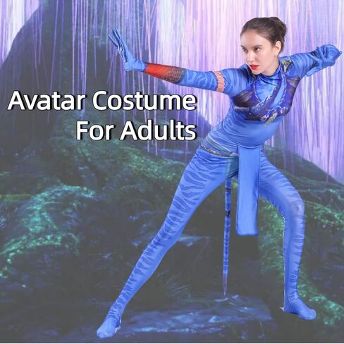 Avatar Costume for Adults, Anime Costume Halloween Cosplay Jumpsuit Tights Bodysuit Stage Costumes in Kuwait