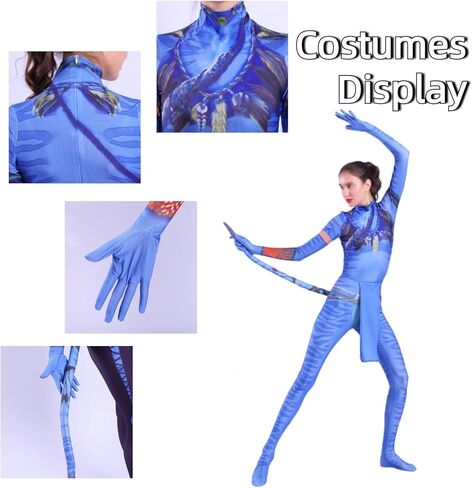 Avatar Costume for Adults, Anime Costume Halloween Cosplay Jumpsuit Tights Bodysuit Stage Costumes in Kuwait