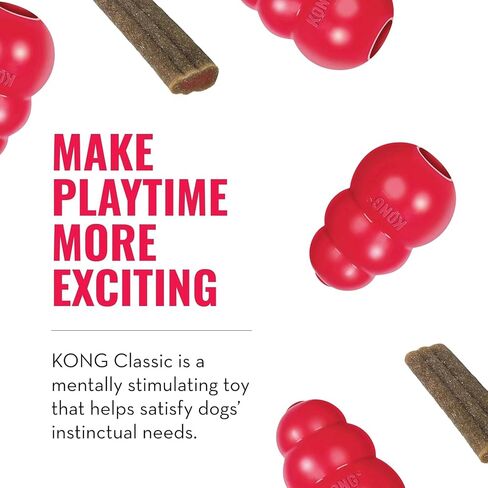 KONG Classic Toy & Ziggies Treats Combo Pack - Durable Chew Toy for Dogs - with Ziggies Chicken-Flavored Treats - Dog Accessories for Fun & Health - for Small Dogs in Saudi Arabia