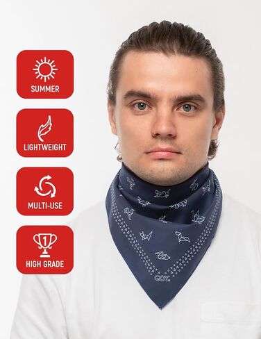 GOT Sports 100% Cotton Bandana for Men & Women - Large 24" x 24" Square Head Scarf, Hair Wrap, Kerchief - Soft & Breathable in Saudi Arabia